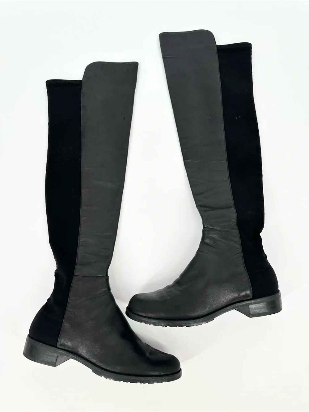 Stuart Weitzman 5050 Over-The-Knee Boots Leather Black Stretchy